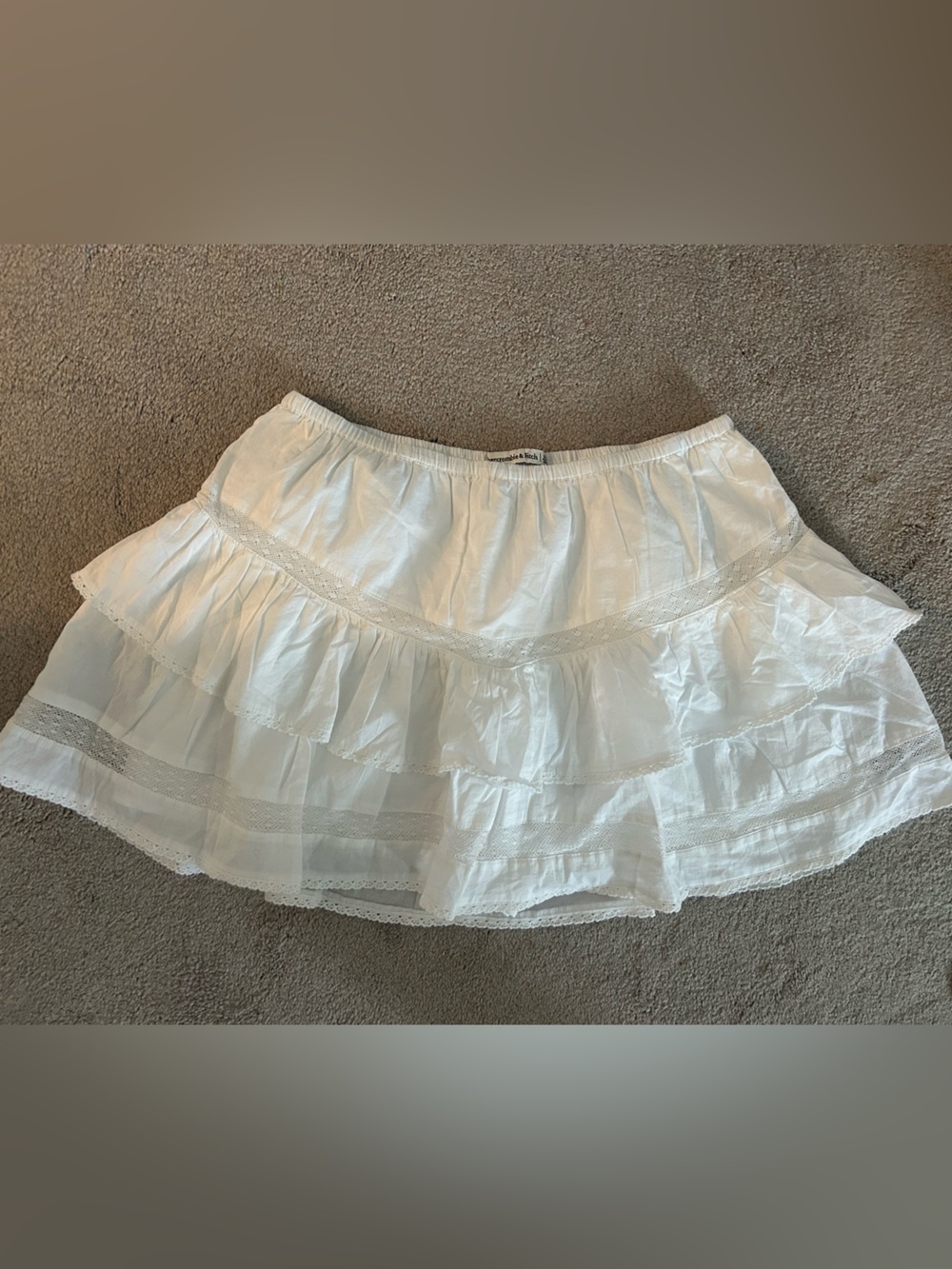 Abercrombie & Fitch White Tiered Mini Skirt